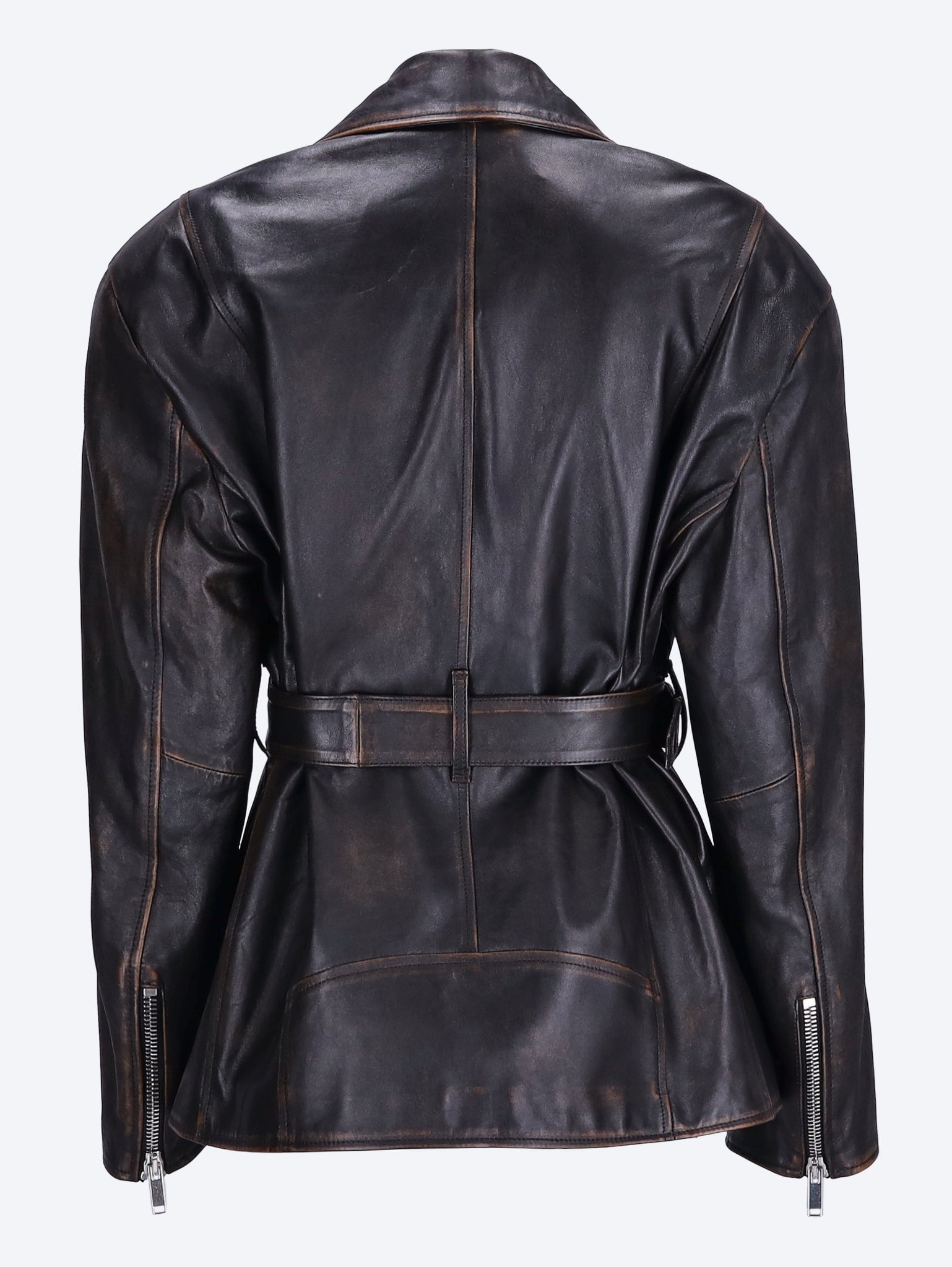 Over biker with belt jacket 3