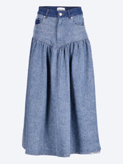 Jupe longue en jean patchwork ref: