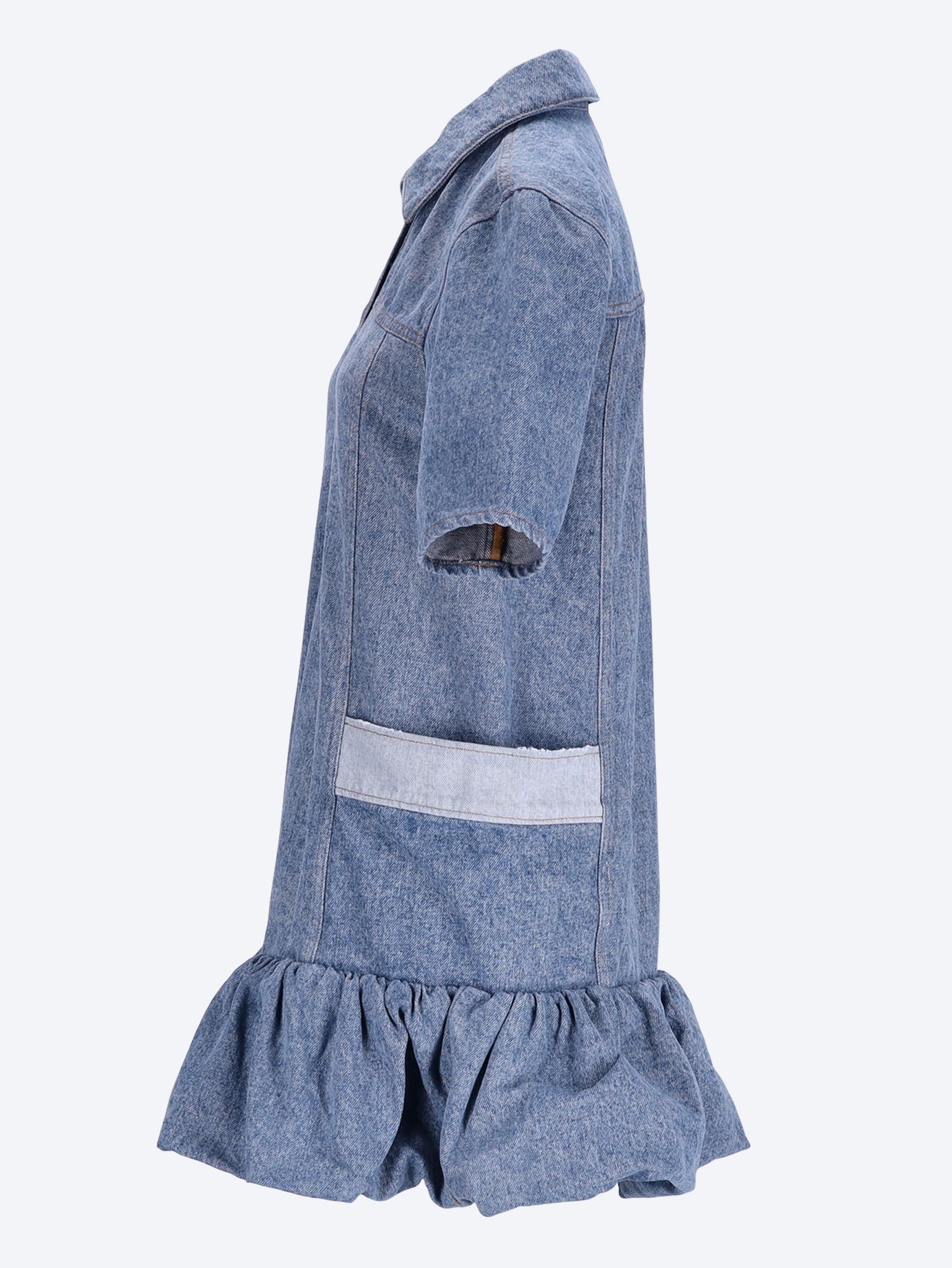 Patchwork-Jeans-Minikleid mit Schößchen 2