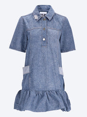 Patchwork-Jeans-Minikleid mit Schößchen ref: