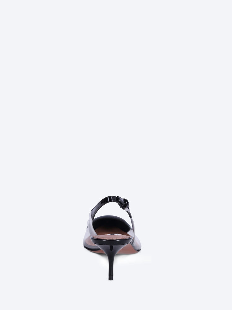 Patent calfskin slingbacks 55 5