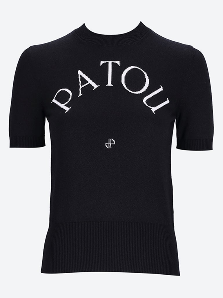 Patou jacquard short sleeve sweater 1
