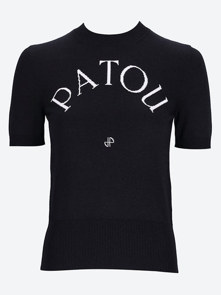 Patou jacquard short sleeve sweater