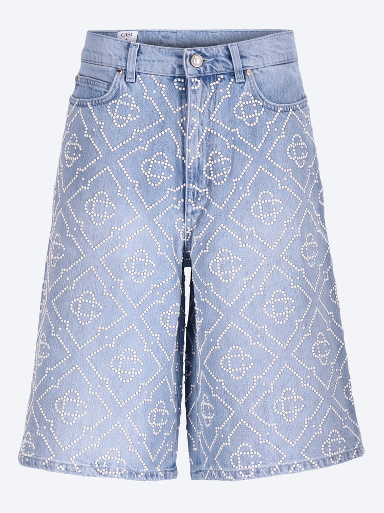 Pearl denim shorts 1