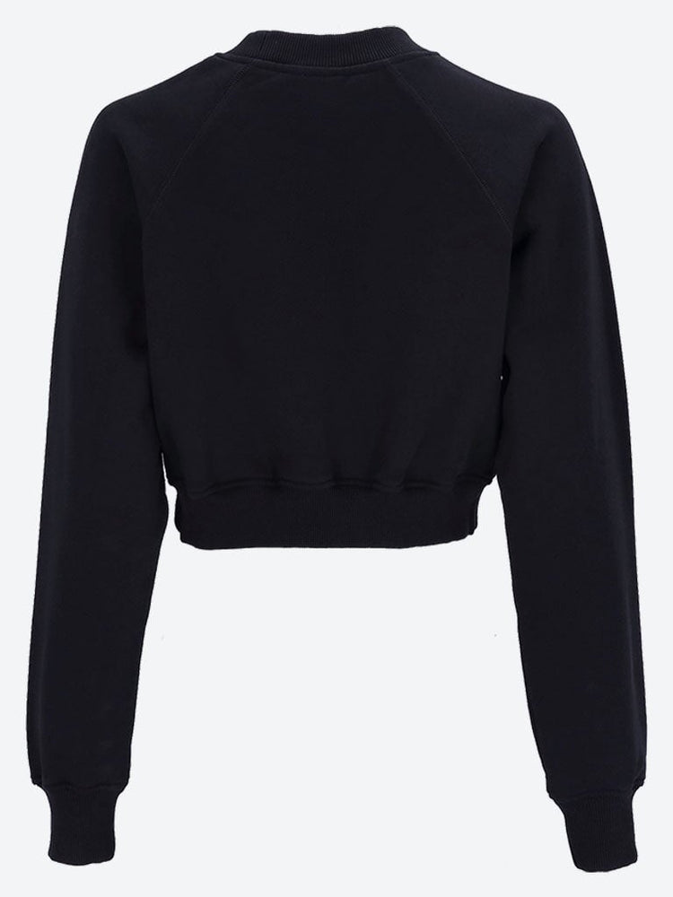 Pearl diamond patch cropped sweatshirt 3