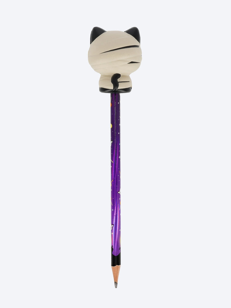 Pencil with halloween squishy mummy cat 