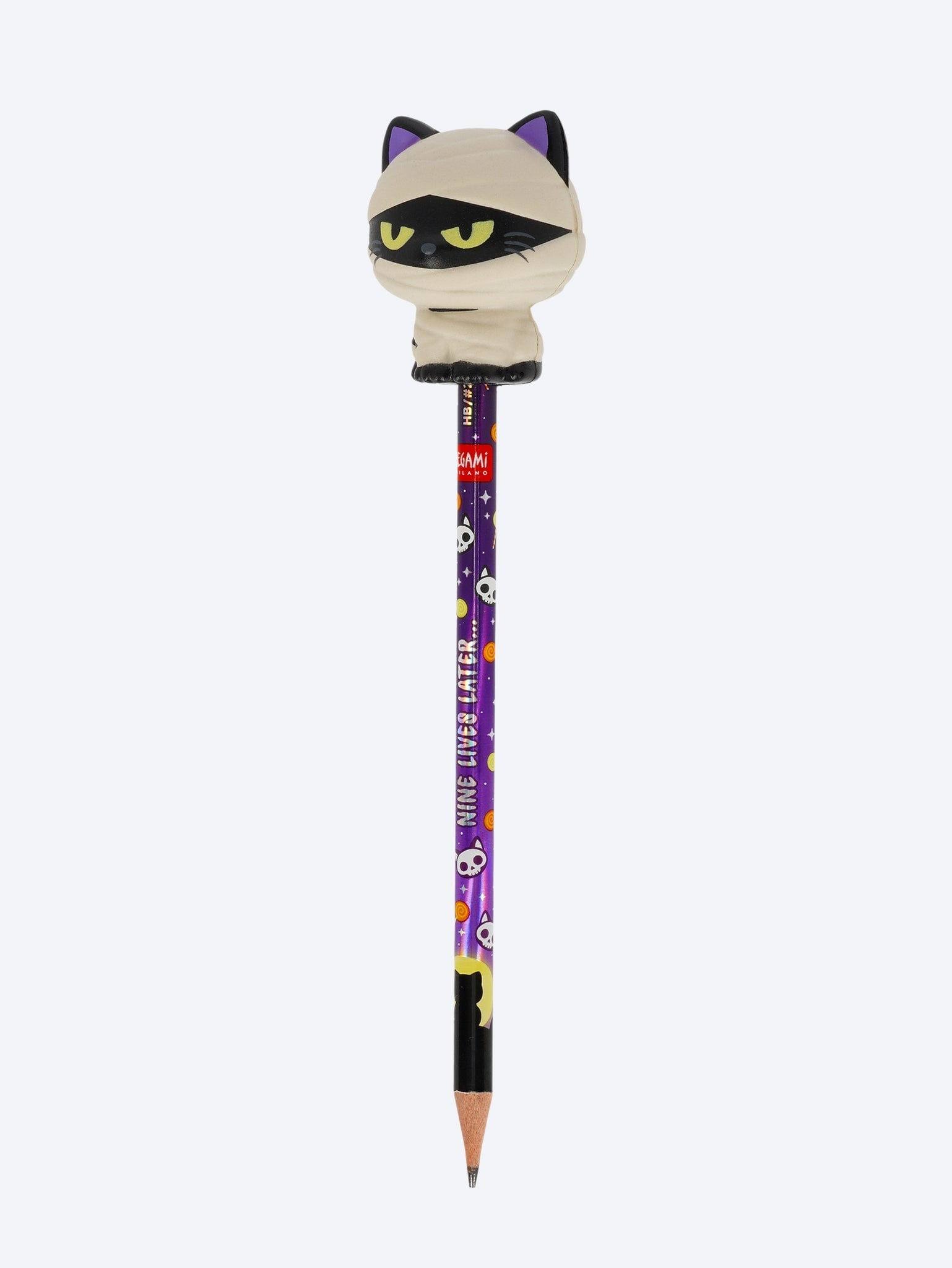 Pencil with halloween squishy mummy cat 