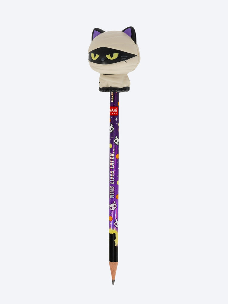 Pencil with halloween squishy mummy cat 