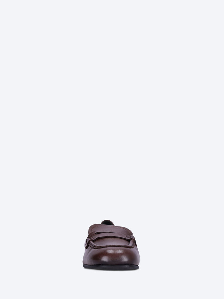 Penny square leather loafers 3