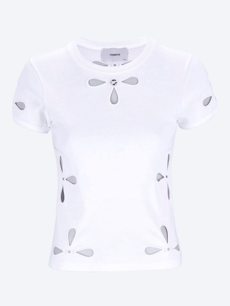 Petal embroidered slim fit t-shirt 1