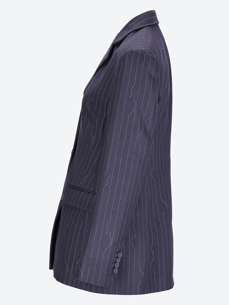 Pinstripe fitted 3 button jacket 2
