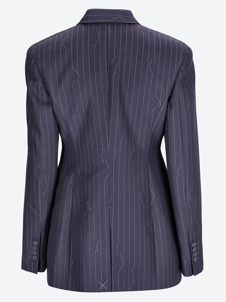 Pinstripe fitted 3 button jacket 3