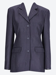 Pinstripe fitted 3 button jacket ref: