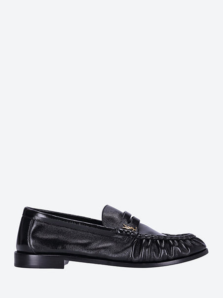 Plain vamp leather sole loafers
