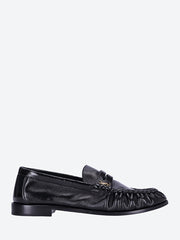 Plain vamp leather sole loafers ref: