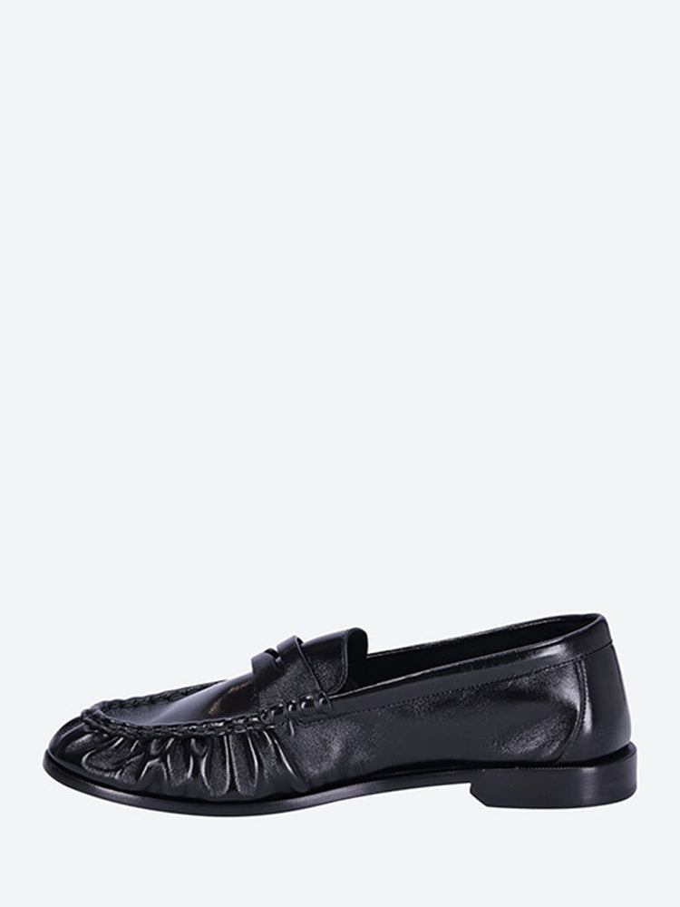 Plain vamp leather sole loafers 4