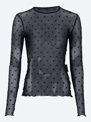 Plumetis moon mesh flock ls top ref: