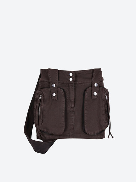 Pocket denim mini skirt