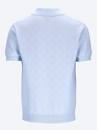 Pointelle monogram polo