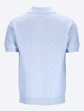Pointelle monogram polo
