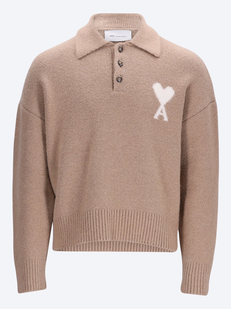 Polo sweater with ami de coeur 1