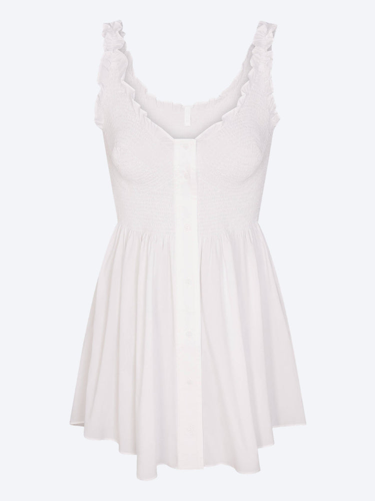 Mini-robe smockée en popeline 1