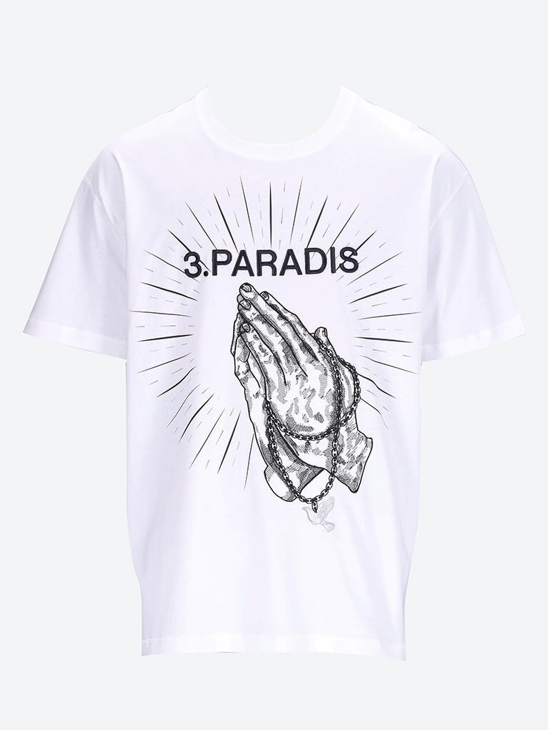 Praying hands t-shirt in white 1