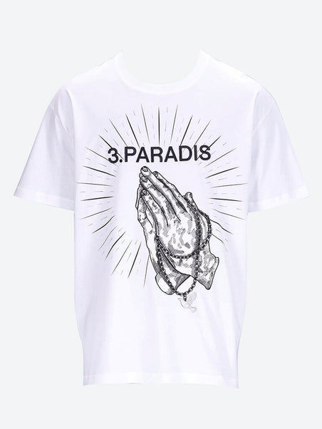 T-shirt des mains priant en blanc