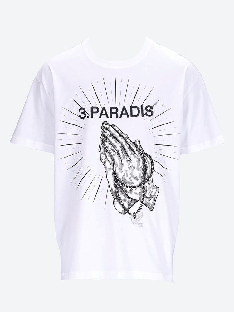 T-shirt des mains priant en blanc 1