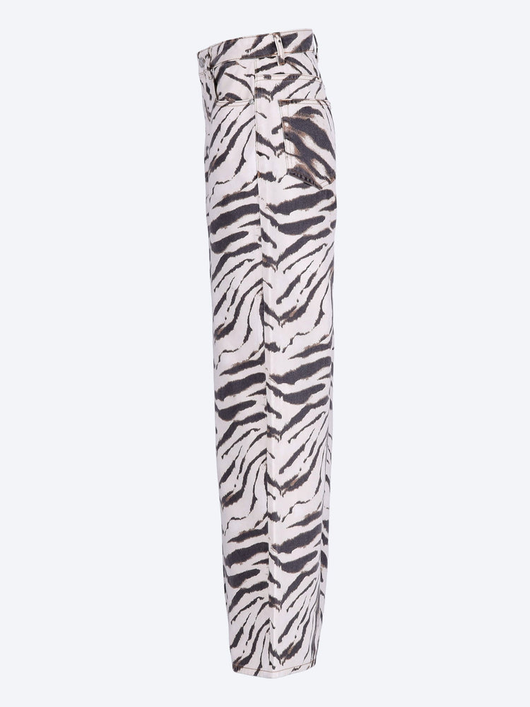Print denim lari jeans 2