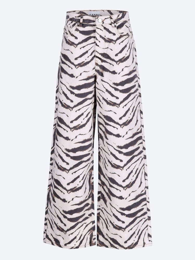 Print denim lari jeans 1