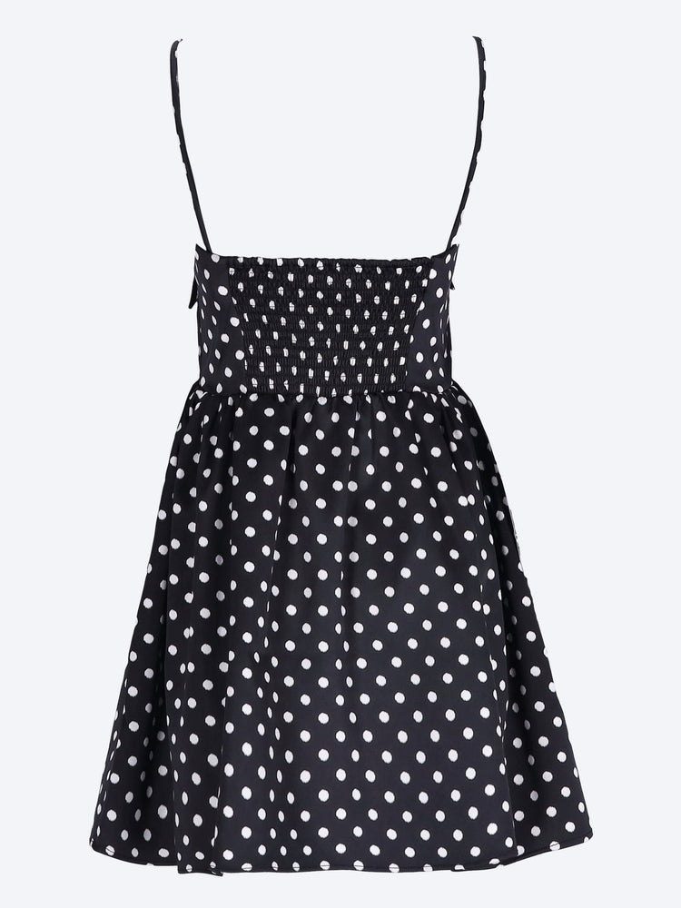 Printed double satin mini strap dress 3