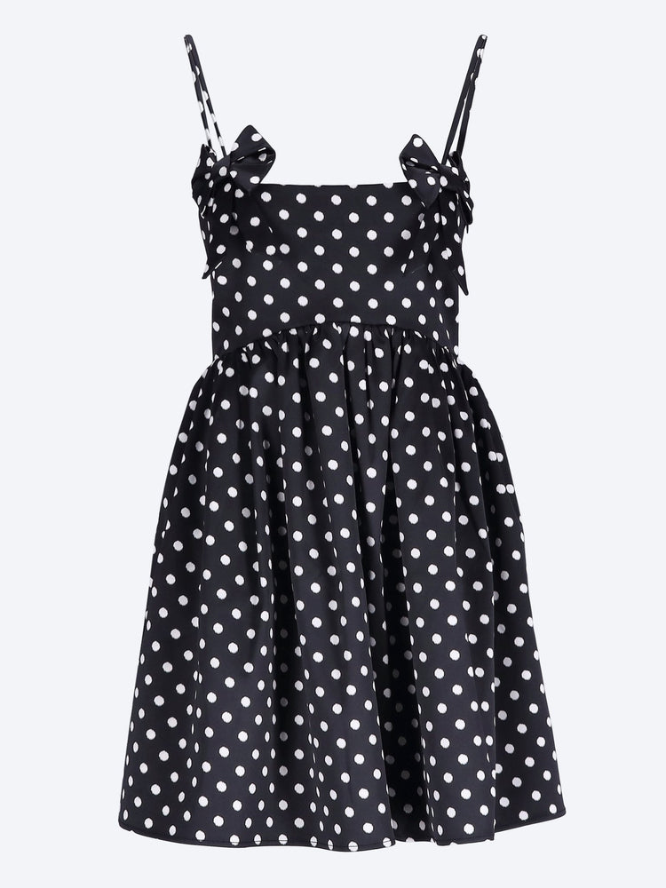 Printed double satin mini strap dress 1