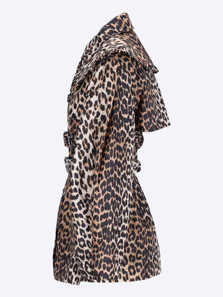 Printed duchesse nylon short trench 2