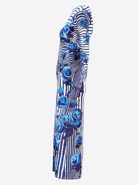 Printed flower body morphing dress