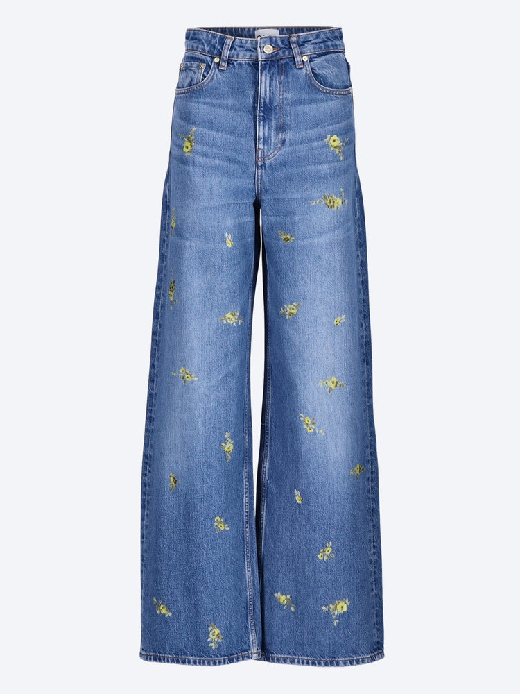 Printed flower denim lari jeans 1