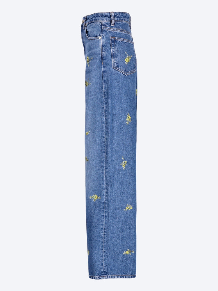 Printed flower denim lari jeans 2