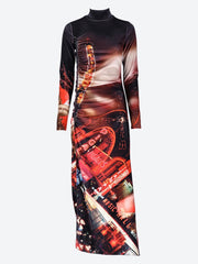 Printed pigalle velvet long dress ref: