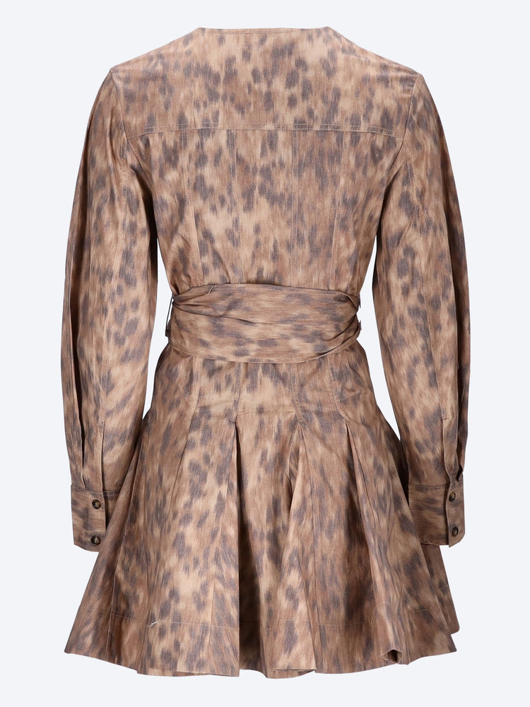 Printed stretch cotton mini shirt dress 3