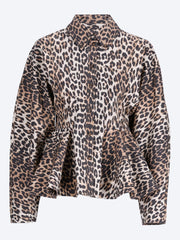 Printed stretch cotton peplum shirt ref: