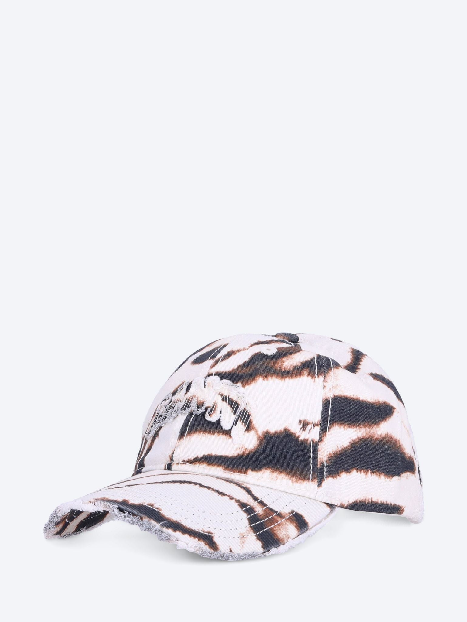 Printed zebra washed cotton canvas cap 2