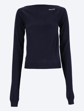 Wollpullover mit U-Boot-Ausschnitt