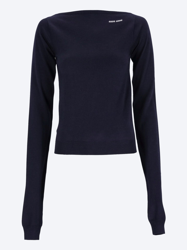 Wool boat-neck sweater 1