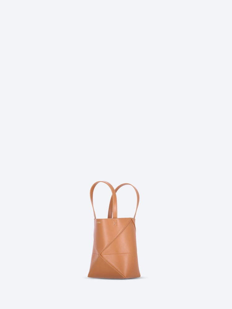 Puzzle shiny calfskin fold mini tote bag 3