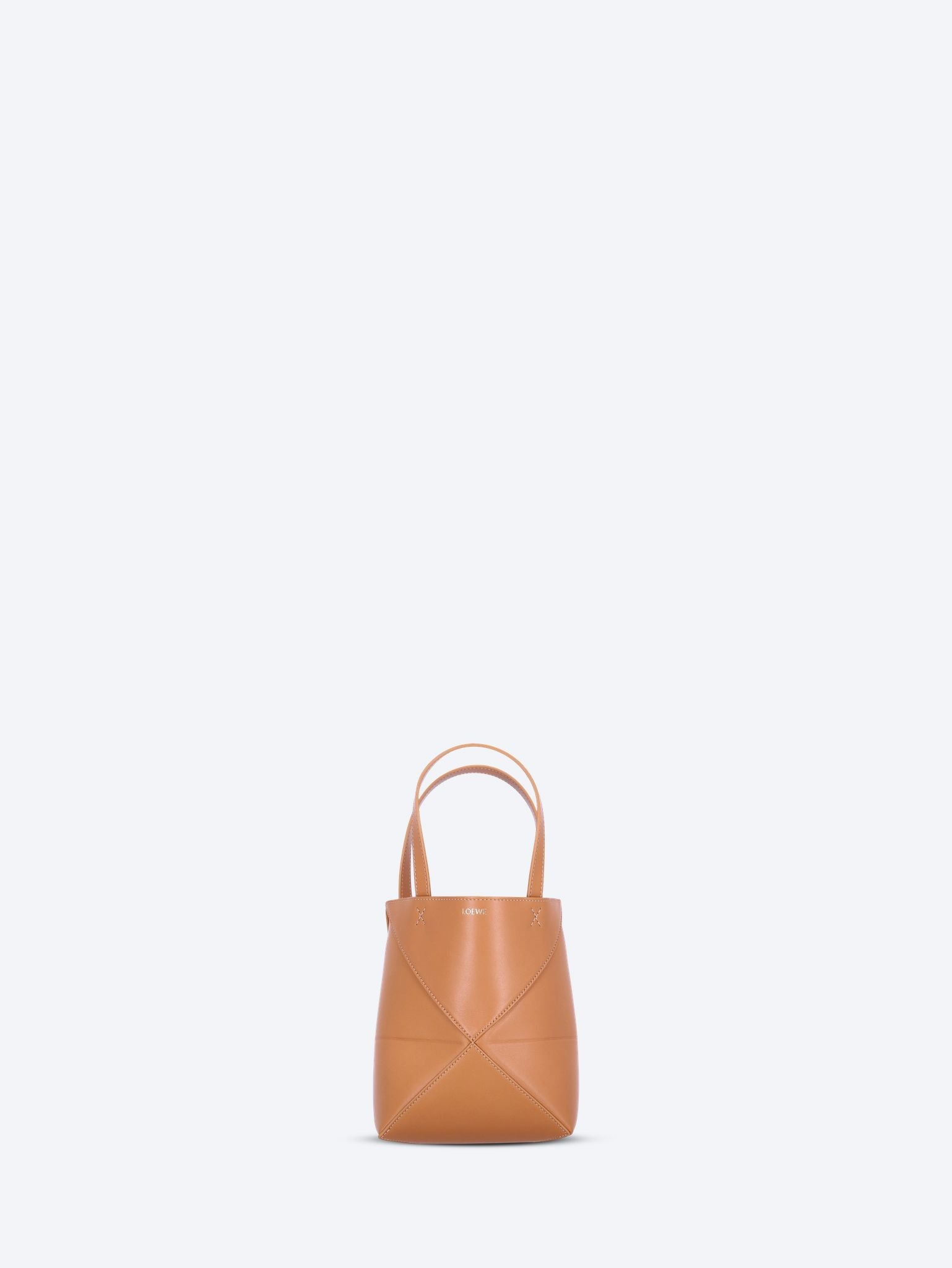 Puzzle shiny calfskin fold mini tote bag 1