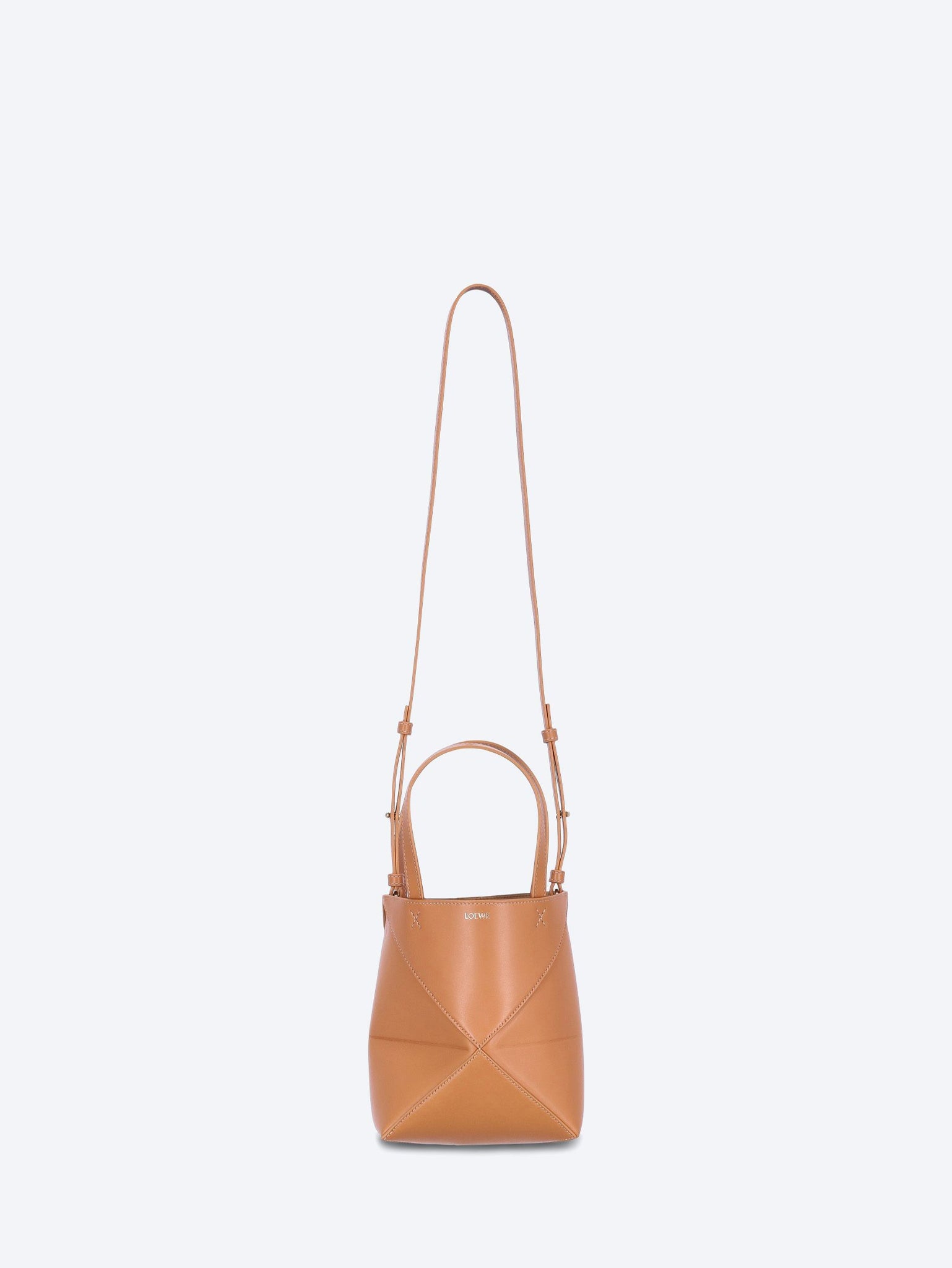 Puzzle shiny calfskin fold mini tote bag 2