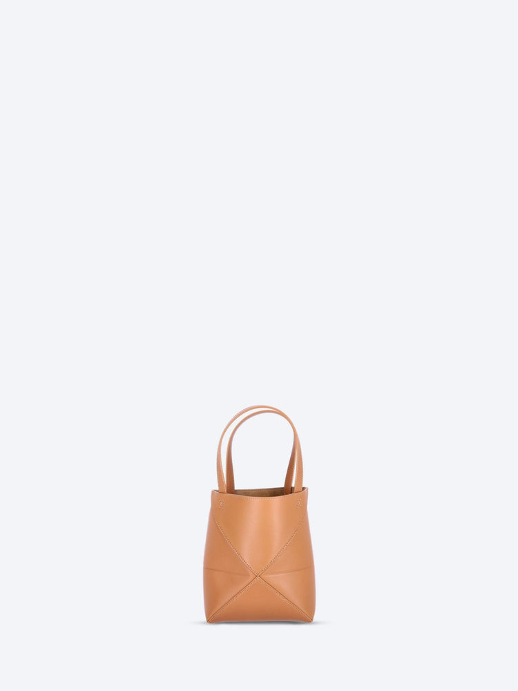 Puzzle shiny calfskin fold mini tote bag 5