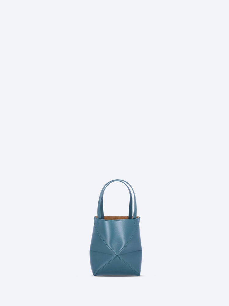 Puzzle fold tote mini in shiny calfskin 5