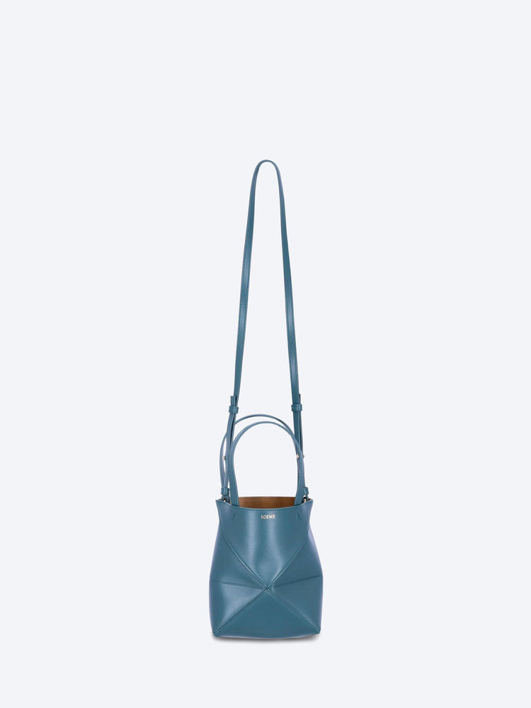 Puzzle fold tote mini in shiny calfskin 2