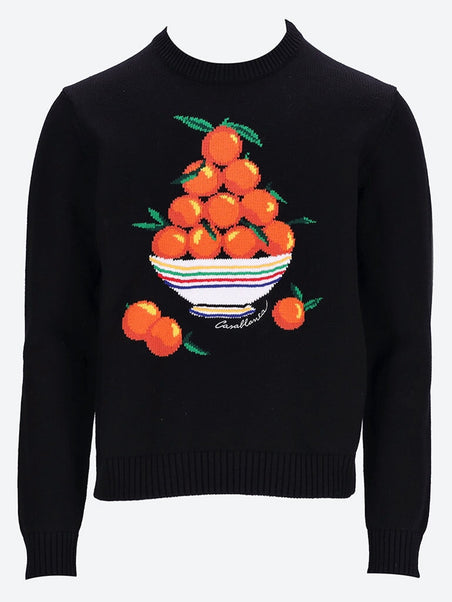 Pyramide d oranges intarsia sweater